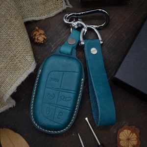 Key Fob Cover Fit for Challenger, Charger, Dart, Durangoo, Grand Cherokeee, Compass, 300 200, Keychain Initials embossing