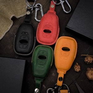 Key Fob Cover for 4 Buttons Smart Remote Key Fob, Outback, Legacy, Forester, Sti, XV, Crosstrek, Impreza, BRZ, WRX, Italian Leather