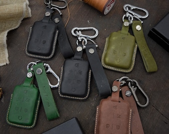 Leather Key fob Cover for (Option of 4/5/6 buttons), Tahoe, Suburban, Silverado, Yukon, Sierra, Acadia