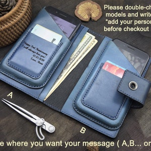 Étui pour téléphone double en cuir, Étui pour téléphone double en cuir, Étui pour deux téléphones, Étui incliné pour 2 téléphones, Étui en cuir pour deux téléphones