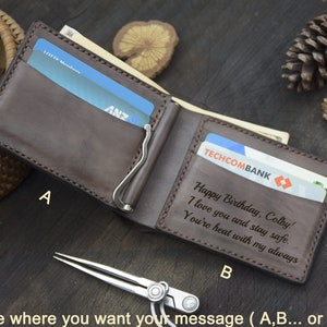 Herren Leder Geldscheinklammer, Herren Geldbörse, personalisierte Leder Geldbörse, personalisierte Leder Geldbörse für Männer, Freund Geschenk,