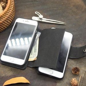 Funda de cuero para dos teléfonos, funda de cuero para dos teléfonos, funda para dos teléfonos, funda para dos teléfonos, funda para dos teléfonos, bandolera de dos pisos