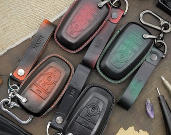 Leather Key Fob Covers for BRONC0 (2021 2022 2023), 3, 4, 5 Buttons, Key Holder BRONC0 Sport, Sasquatc, Personalized Keychain