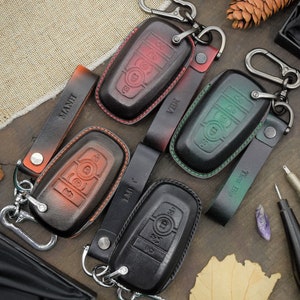 Leather Key Fob Covers for BRONC0 (2021 2022 2023), 3, 4, 5 Buttons, Key Holder BRONC0 Sport, Sasquatc, Personalized Keychain