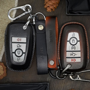Key Fob Cover 3, 4, 5 Buttons for Mustangs, Key Holder Mustangs SheIby C0BRA, MachE, GT, Edge ST, Personalized Keychain