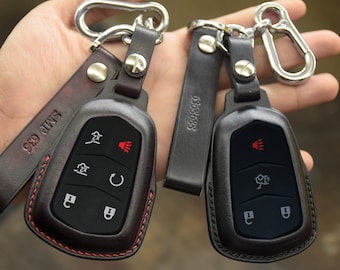 Leather Key Fob Cover for Escalad, ATS, XT, etc. Personalized leather Smart Key