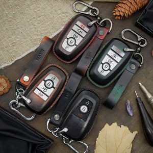 Premium leather key cover for Ford keys incl. keyring hook + leather ,  24,50 €