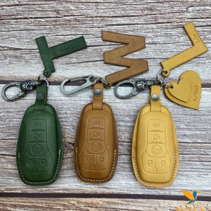 Leather key fob cover for 2016 2017 Edge, Explorer, 2015 - 2017 F-15O, Mustangs, 2013 - 2016 Fusion, handmade leather