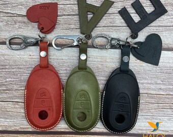 Custom Leder Schlüsselanhänger Cover Fit für S, G CIass, S400L, S450L, S500L, GL, W223, Schlüsselbund Initialen Prägung