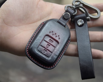 Ręcznie wykonany skórzany pokrowiec na kluczyk samochodowy: do samochodów Honda CRV, Accord, City, Civic