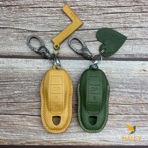 Leather Car Key Fob Cover for 718, 911 Carera, Spyder Boxter, 981 Cayennee 92A, Caymann 981, Macann, Panamer 970, Ect, Smart Car Remote