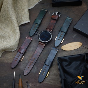 Leather Watch strap, Choice of Width, Choice color Buckle with quick-release spring bars, Italian Vegetable tanned Cowhide Leather