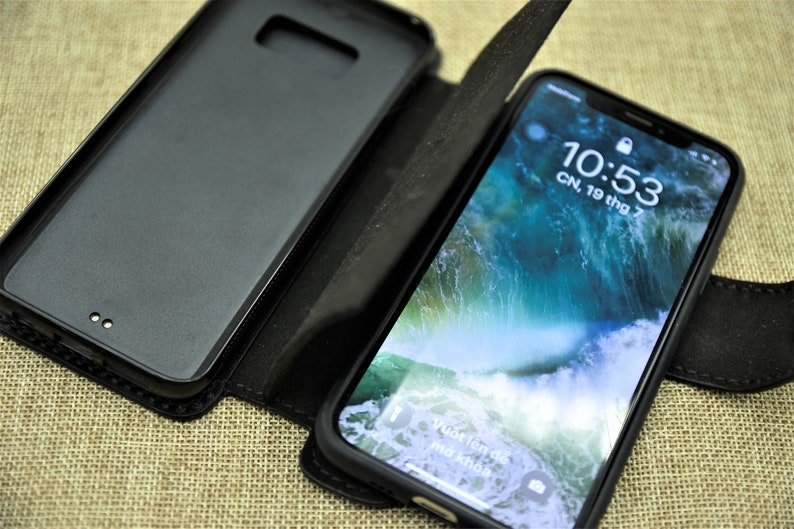 Leather Dual Phone Case, Leather Double iPhone Case, Case Holds Two Phones, 2 Iphone, 2 Samsung Phone Case 