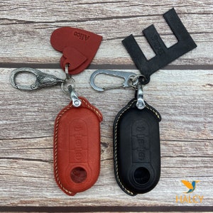 Leather Car Key Fob Cover Fit for 500 500C 500L 500X, Promaster, Ect.. Personalized Keychain