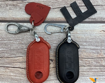 Leather Car Key Fob Cover Fit for 500 500C 500L 500X, Promaster, Ect.. Personalized Keychain