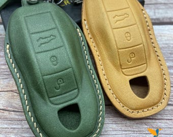 Leather Key Case for 2020-2025 911, Panamera, Taycan, Cayenne, Macan, Boxster - Custom Fob Gift