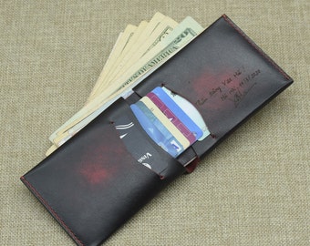 Personalized leather bifold wallet for men, Boyfriend gift, Gift for him, Husband gift