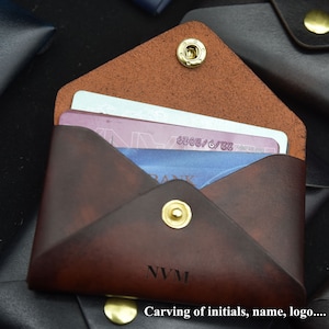 Billetera fina, Billetera para tarjetas, Billetera de cuero, Billetera minimalista, Regalos para padrinos de boda, Tarjeta de identificación, Billetera de bolsillo frontal, Regalo para novio, Regalo para él,