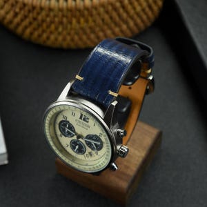 Java Lizard Skin Watch strap, Choice of Width, Choice color Buckle with quick-release spring bars