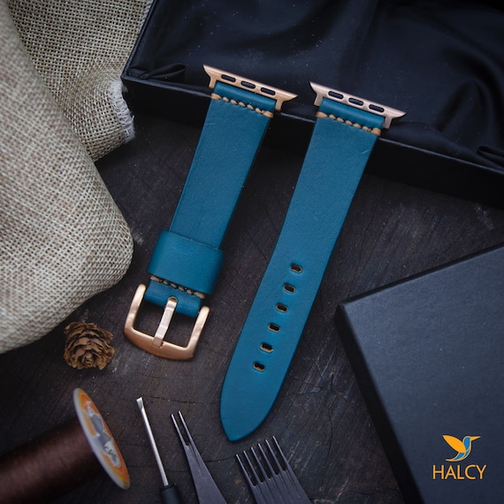 Blue Leather Watch Band for Apple Watch All Series Ultra  display picture 3