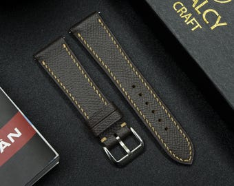 Brown Epsom Leather Watch Strap: Quick Release, Choice of Buckle