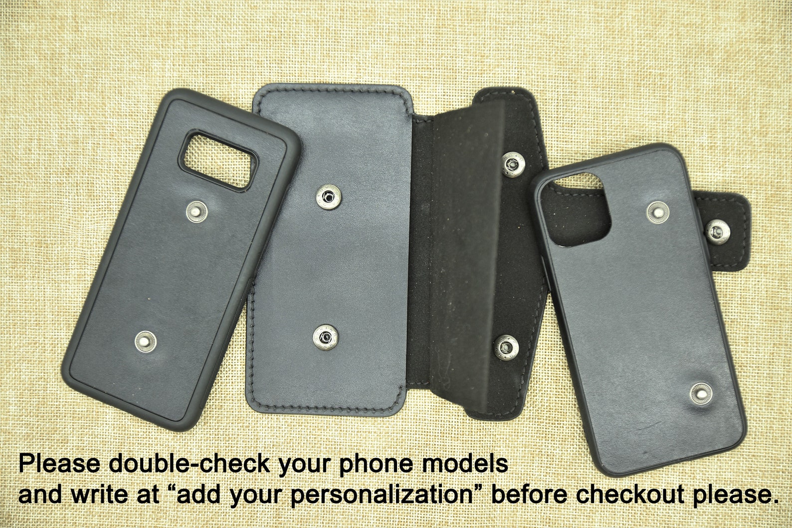 Leather Dual Phone Case, Leather Double Phone Case, Case Holds Two