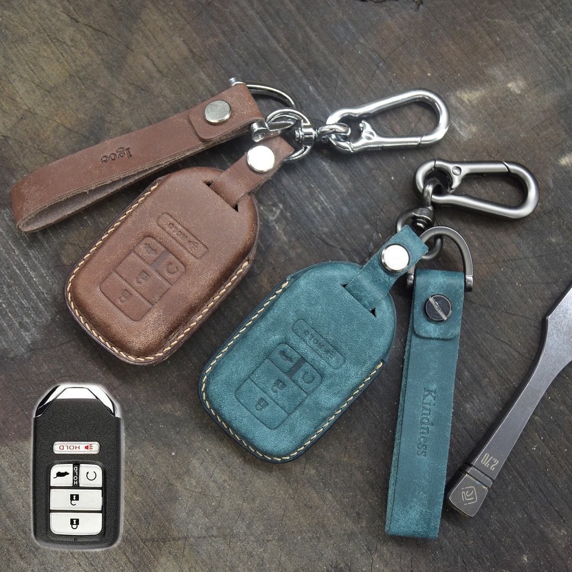 Leather Smart Key Fob Cover Holder fit for Honda Accord Civic | Etsy