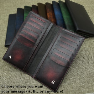 Leder Lange Brieftasche, Gravierte Herren Brieftasche, Männer Brieftasche, personalisierte Geschenk für Ihn, Herren Benutzerdefinierte Brieftasche Lange Brieftasche Männer, Herren Geschenk