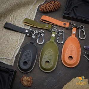 Custom Leather Key Fob Cover Fit for S, G CIass, S400L, S450L, S500L, GL, W223, Keychain Initials embossing
