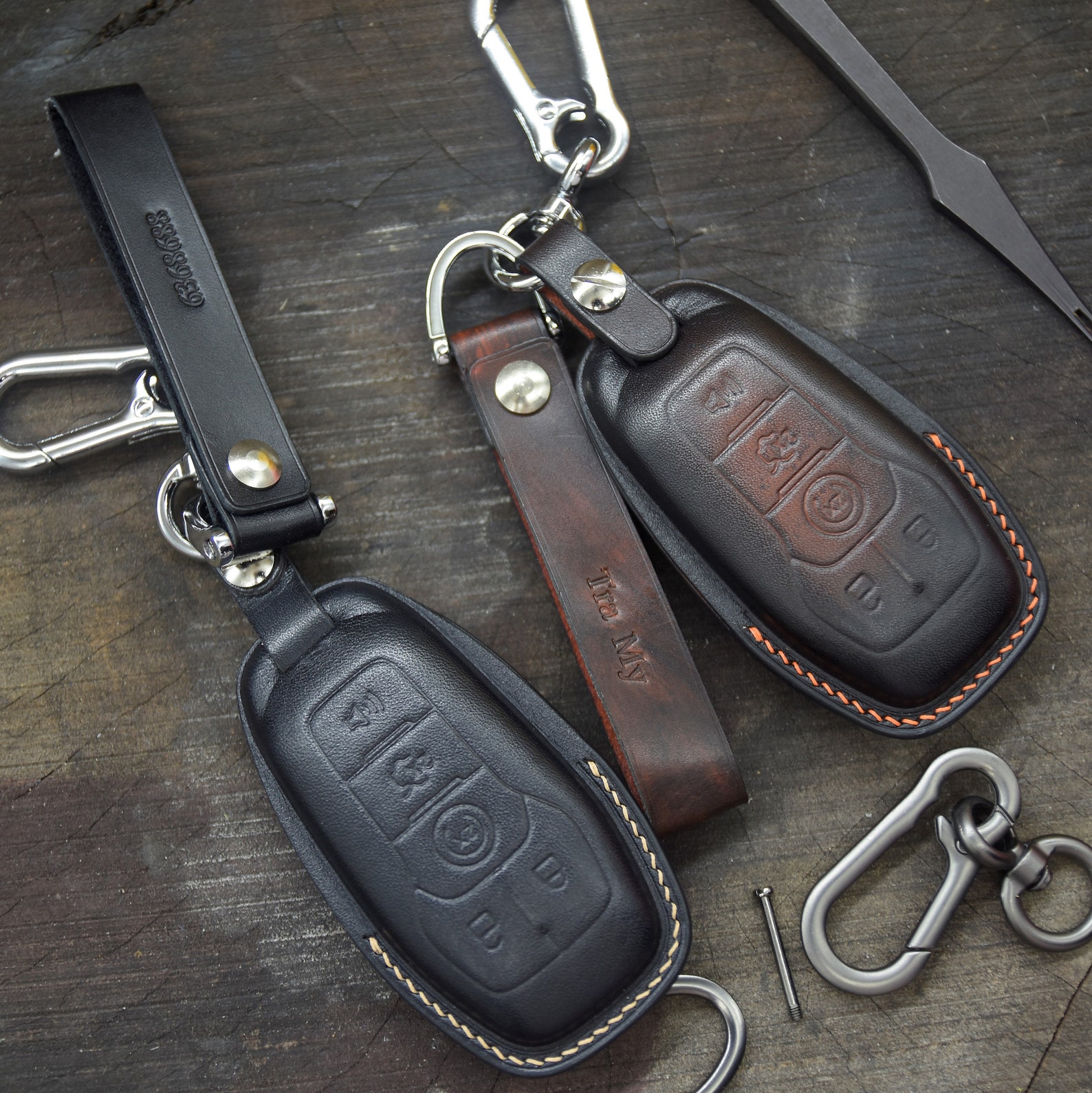 Leather Key Fob Cover Case for Ford F150 Fusion Mustang Etsy