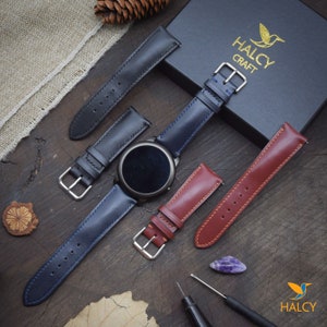 Vache Hunter Cowhide Leather Watch strap, Choice of Width, Choice color Buckle with quick-release spring bars