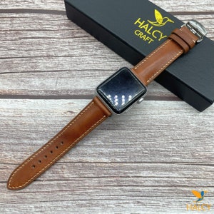 Leather watch band Fit For Apple Watch 49mm, 45mm, 41mm, 40mm, 44mm, 42mm, 38mm, with Steel Butterfly Clasp Silver, Gray, Rose Gold, Gold