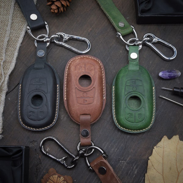Leather Key Fob Cover fit for Enclave, Encore, Envision, LaCrosse, Regal, (2018- 2022), Personalized Keychain