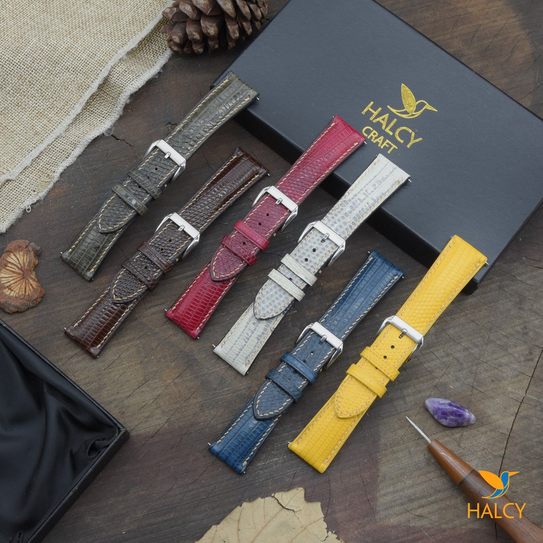 Java Lizard Skin Watch Strap, Choice of Width, Choice Color Buckle With ...