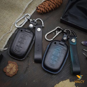 Leather Key Case for 2020-2025 Elantra, Sonata, Tucson, Santa Fe, Ioniq 5, Kona - Custom Fob Gift