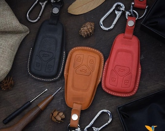 Leather Key Case for 2020-2026 A4, A6, Q5, Q7, S5, RS5, Q4 e-tron - Custom Fob Gift