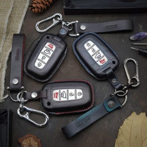Leather Key Case for 2020-2025 Elantra, Sonata, Tucson, Santa Fe, Ioniq 5, Kona - Custom Fob Gift