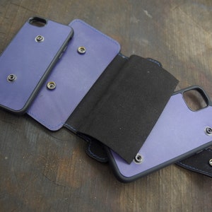 Leather Double phone Case, Leather Dual Phone Case, Case Holds Two Phones, 2 Ip, 2 SS Phone Case, Crossbody Double Decker