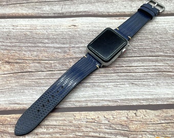 Handgefertigtes Apple-Armband Eidechsenleder: Zermatt Futter