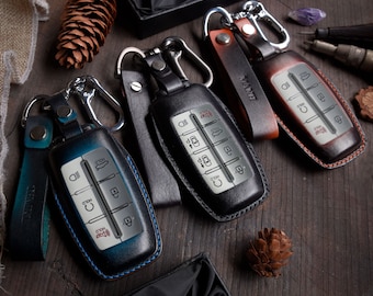 Key Fob Cover for (Option of 6/ 8 Buttons) GV70, GV80, G70, G80, G90 (2021-2022), Initials embossing