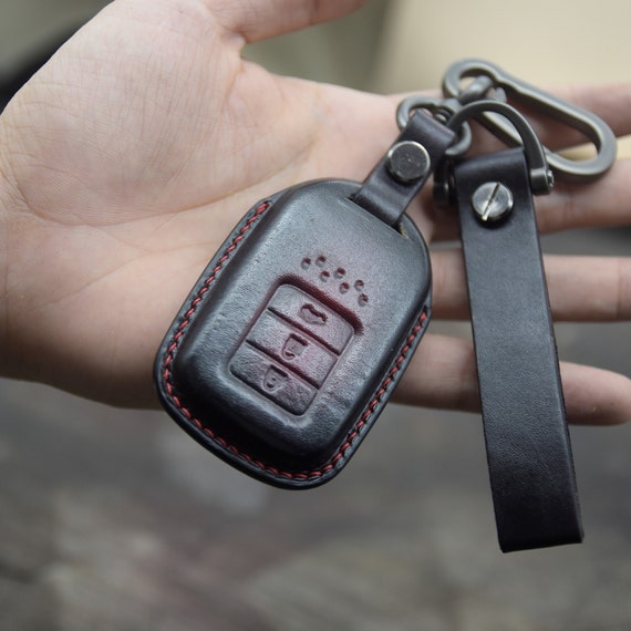 Leather car key cover car wallet for Honda CRV adaptation XRV smart 3 button sma