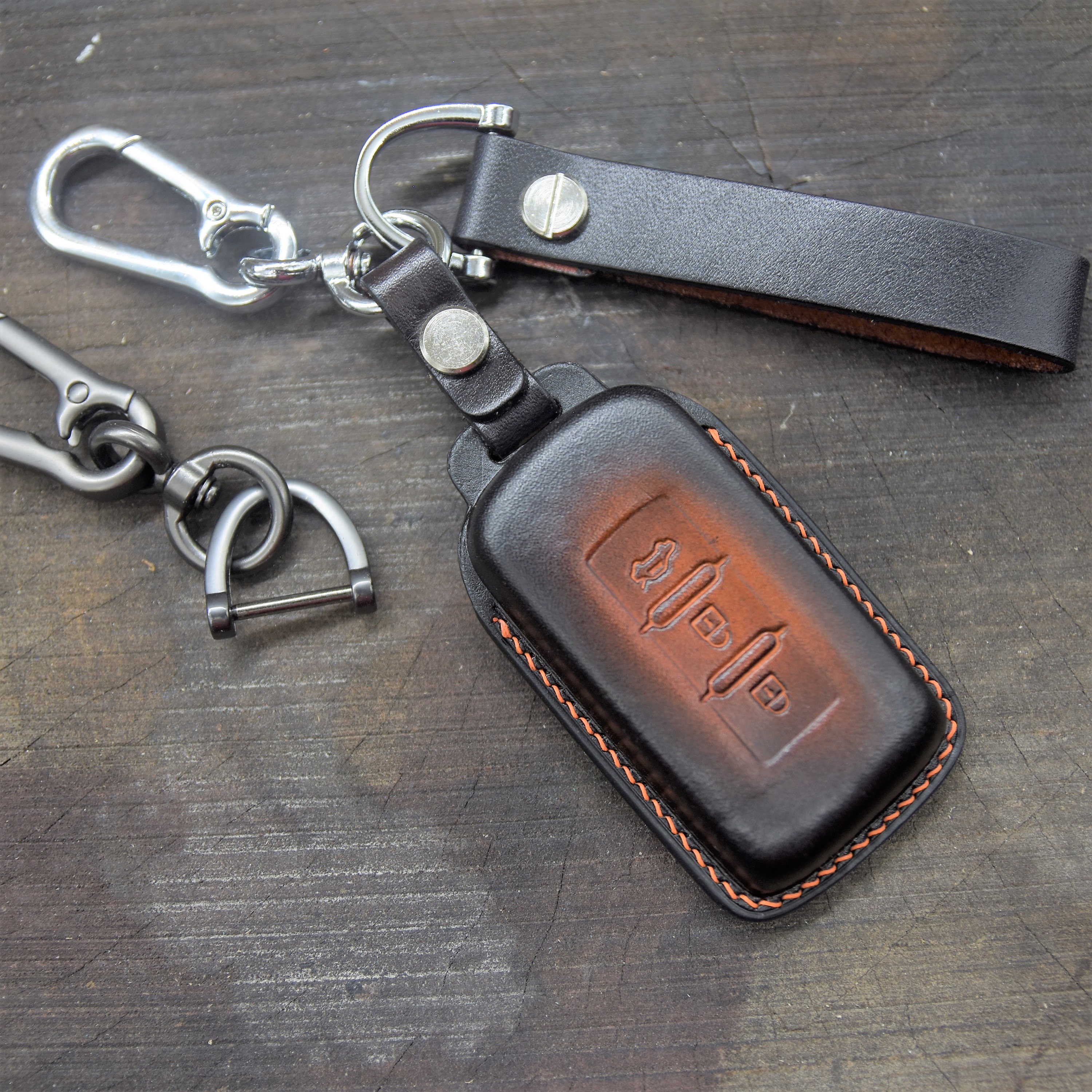 Mitsubishi ECLIPSE Chrome SET Brass Metal License Plate Frame w/ Key Fob Keyring