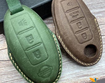Leather Key Case for 2020-2026 Rogue, Murano, Versa, Altima, Frontier, Z, Leaf - Custom Fob Gift
