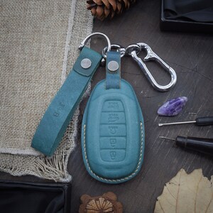 Key Fob Cover fit for Elantra GT, Kona, Santa Fe, Venue, Palisade, Veloster, Initials embossing image 6