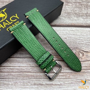 Java Lizard Skin Uhrenarmband, Wahl der Breite, Wahl der Farbschnalle mit Schnellverschluss-Federstegen