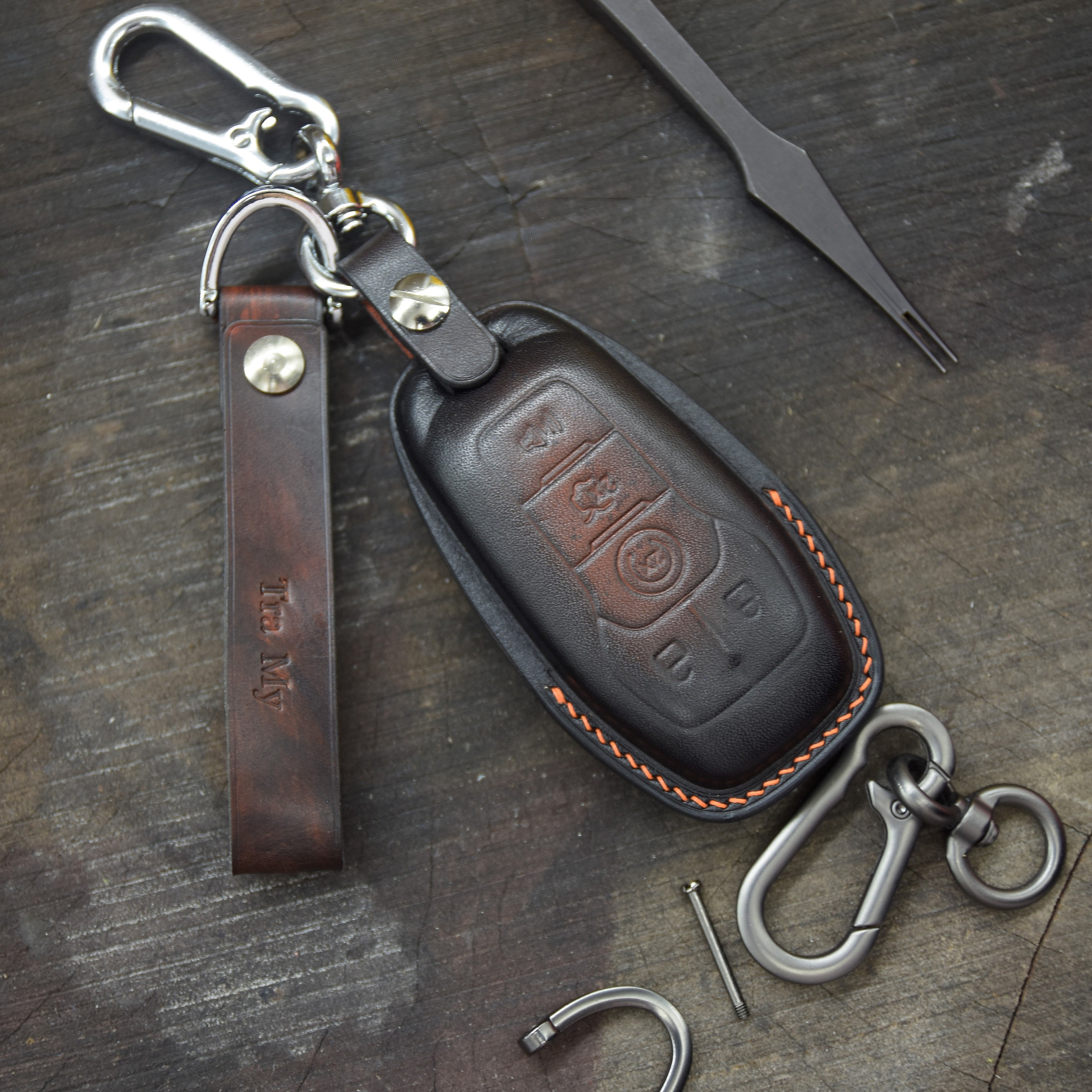 Leather Key Fob Cover Case Fit for Ford Mustang 2015 2017 Etsy UK