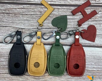 Schlüsseletui aus Leder für 2020-2026 C-Klasse, S-Klasse, gla, glc, G-Klasse, eqs, eqe - Benutzerdefiniertes Geschenk