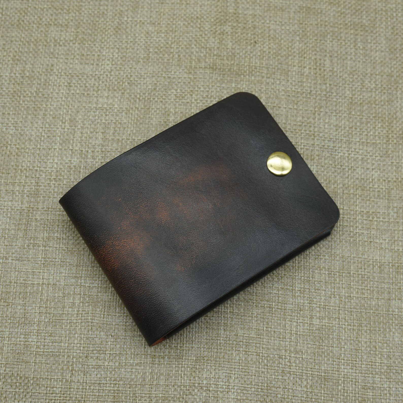 MARKS Vegan Leather Slim Bifold Wallet - Zig Zag Card Pockets, Dual Color Blue & Grey - Modern Minimalist Design