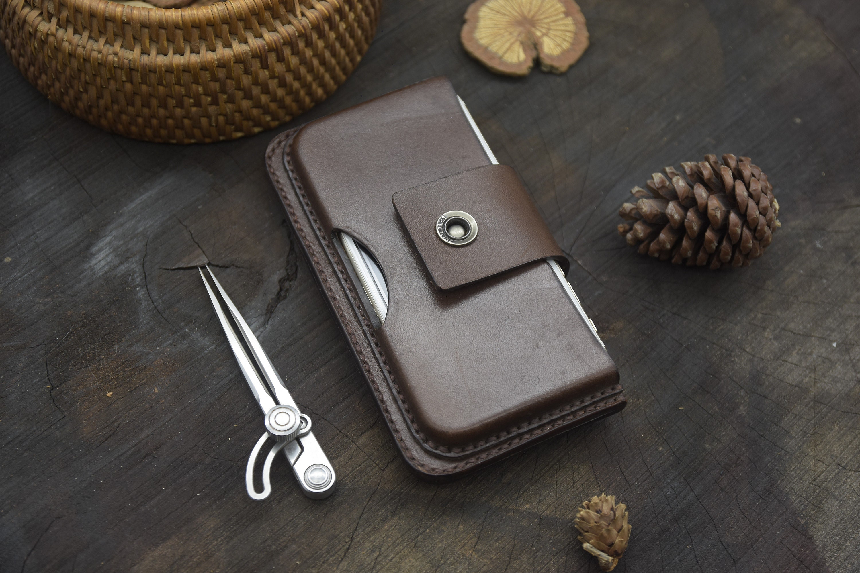 Leather Dual Phone Case Leather Double Iphone Case Case Etsy Australia