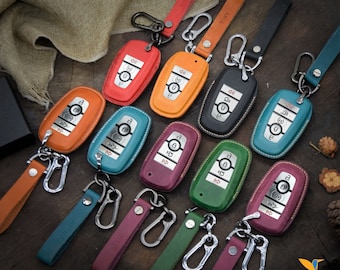 Leather Key Fob Cover for RRanger, Maverich, SuperDuty, TTremor, F-25O, F-15O RRaptor, Explorer, Expedition, Timberline